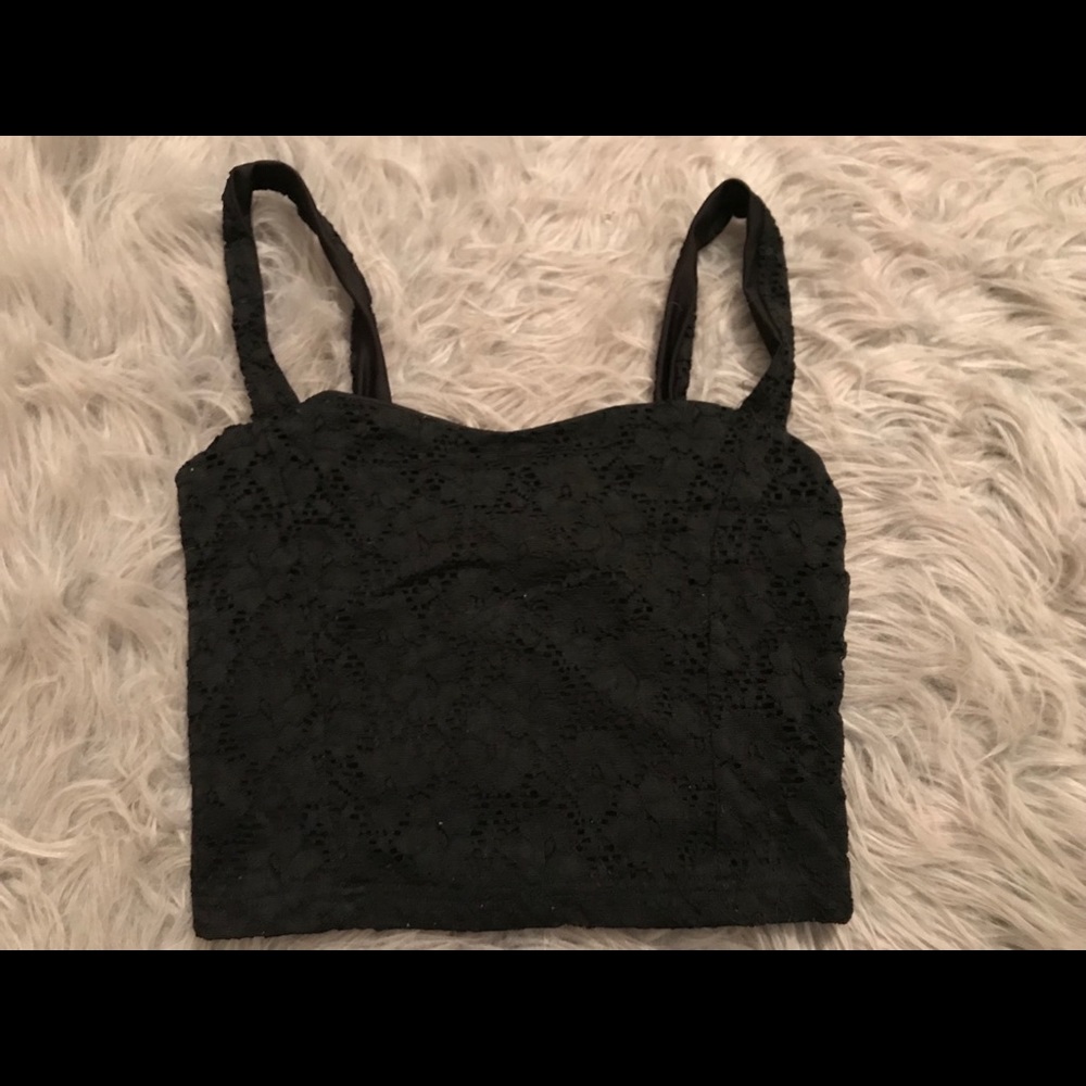 Black Lace Crop Top